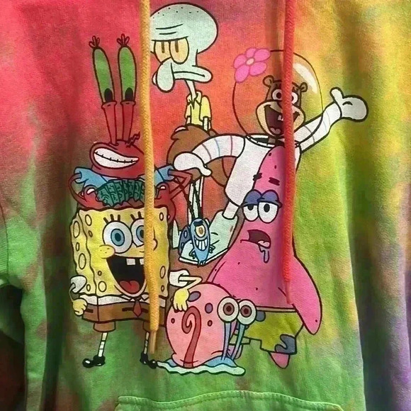 NWT NICKELODEON SPONGEBOB HOODED SWEATSHIRT IN SIZE M - Picture 6 of 8